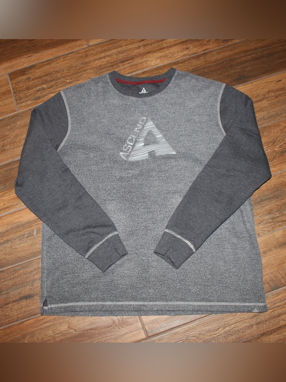 ASCEND Gray & Black Thermal Long Sleeve Pullover XL